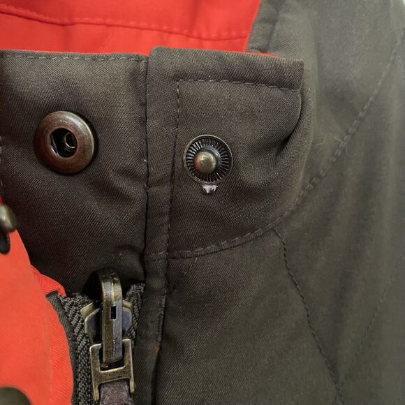 LRL Ralph Lauren Reversible Puffer Vest Womens S Orange Olive Quilted Full Zip - Picture 8 of 16